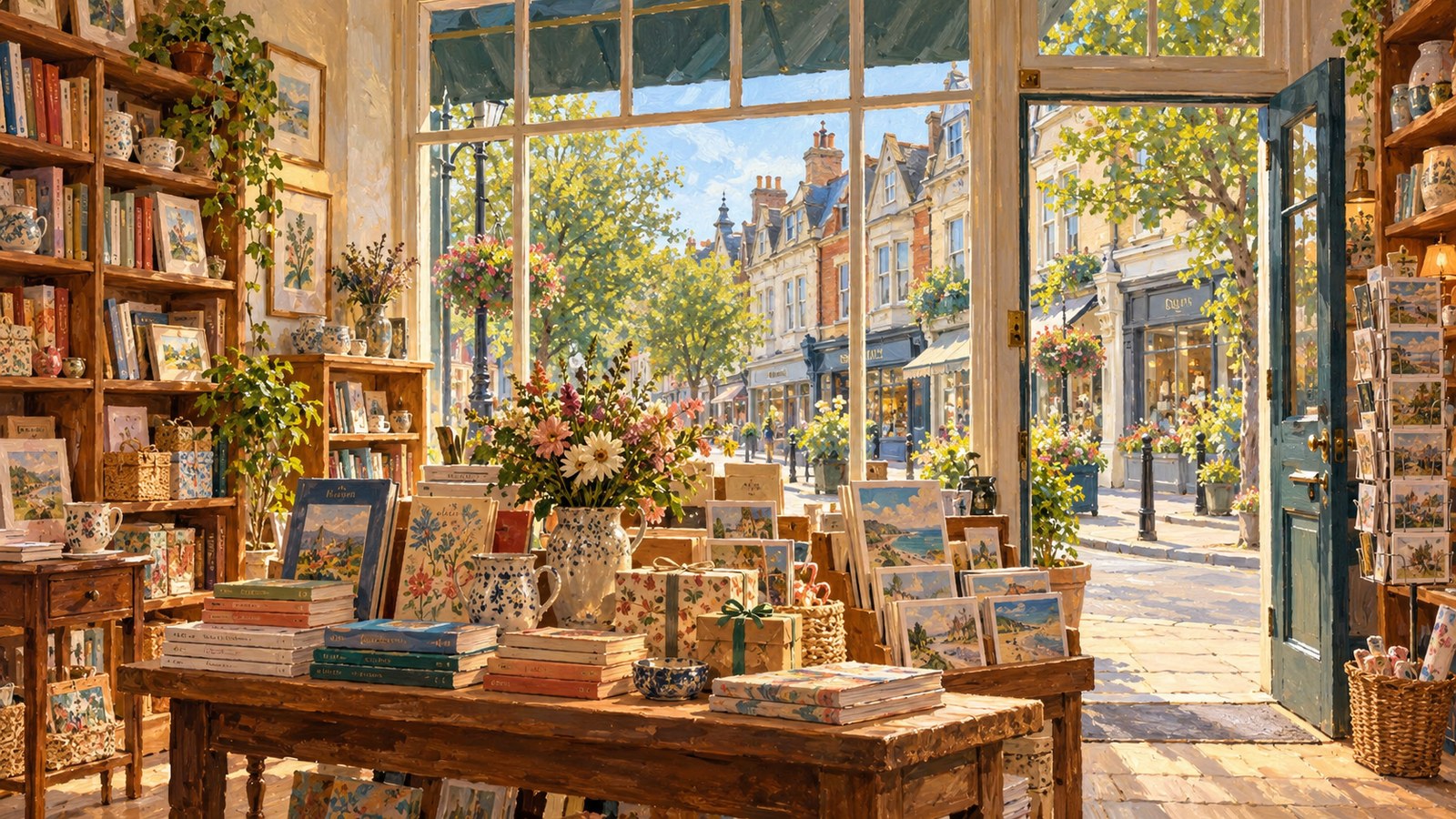 Artist's impression of a representative Westbourne book and gift shop, not an actual named premises